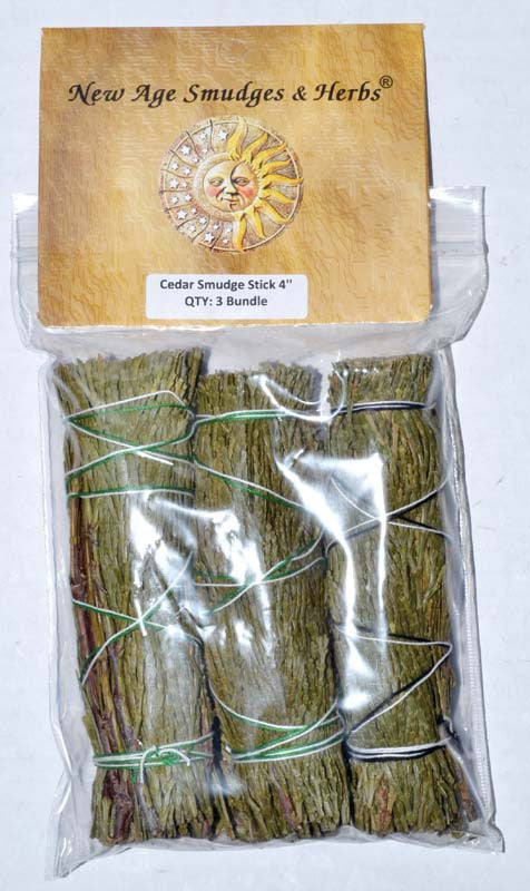 Cedar smudge stick 3-Pack 4"