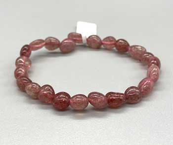 Strawberry Quartz nugget bracelet