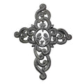 Metal Cross Wall Art, Ornate with Nativity Scene (9.5" x 12")