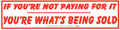 If You're Not Paying For It You're What's Being Sold bumper sticker