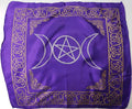 Purple Triple Moon Pentagram altar cloth