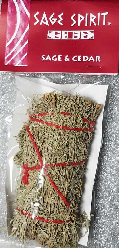 Sage & Cedar smudge stick 5"