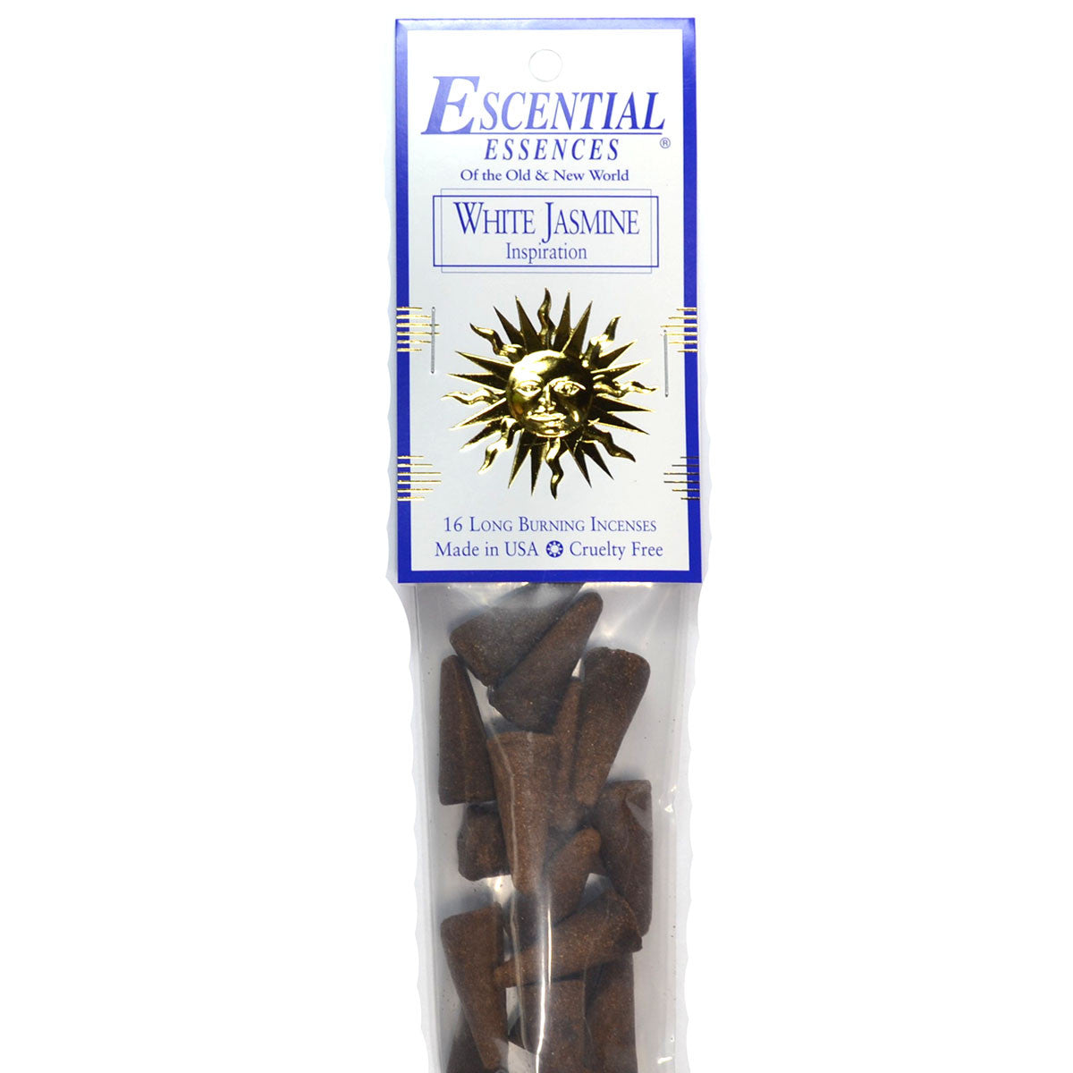 16/pk White Jasmine escential essences incense cones