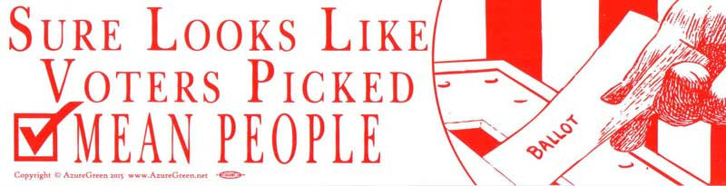 Sure Looks Like Voters Picked Mean People bumper sticker