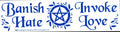 Banish Hate (Pentagram) Invoke Love bumper sticker
