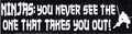 Ninjas: You Never See the One That Takes You Out bumper sticker