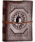 5" x 7" God's Eye leather blank book w/ cord