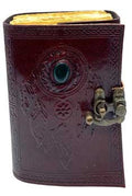 Dreamcatcher with Green Stone Leather Journal