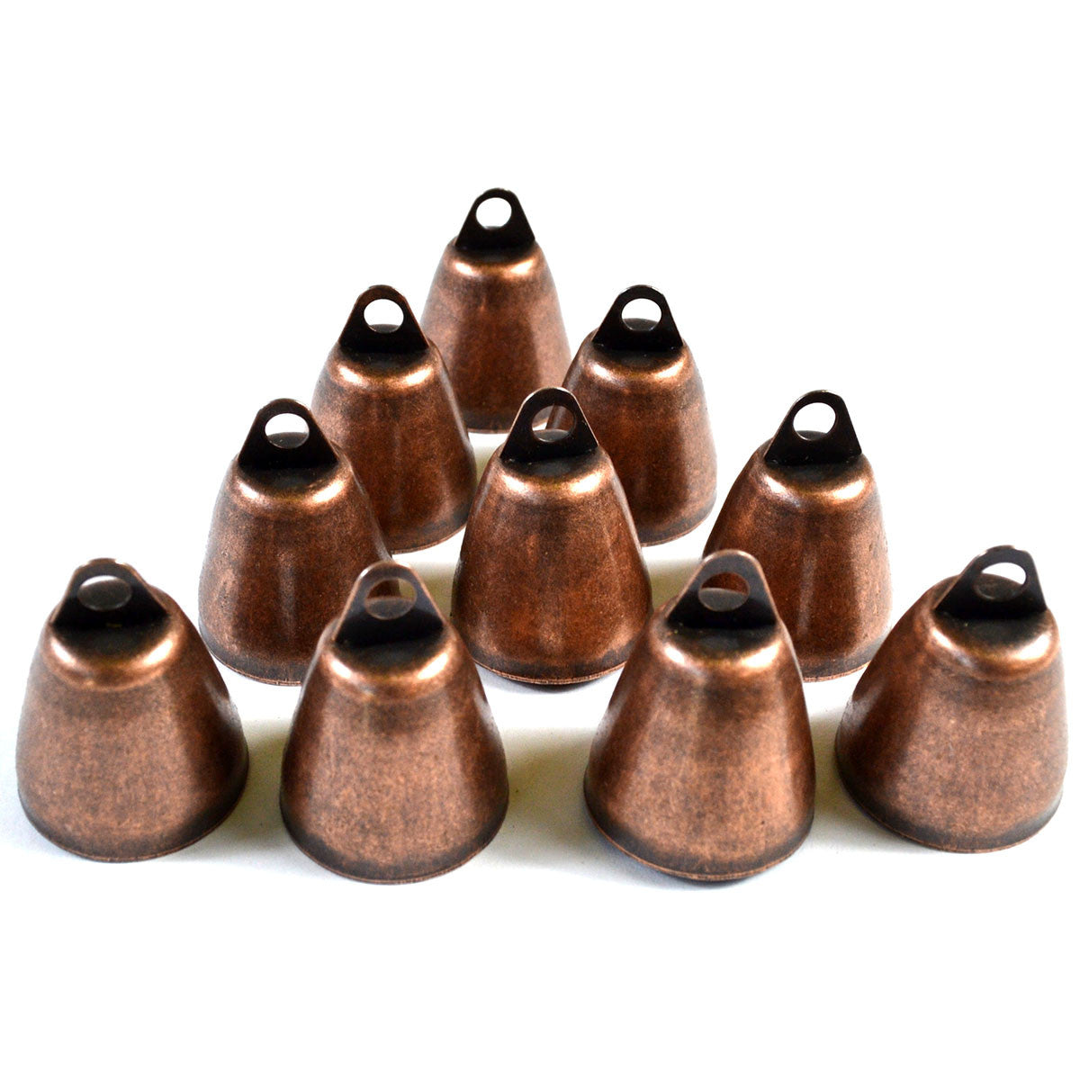 (set of 10) 1 1/4" Antique Finish Bells
