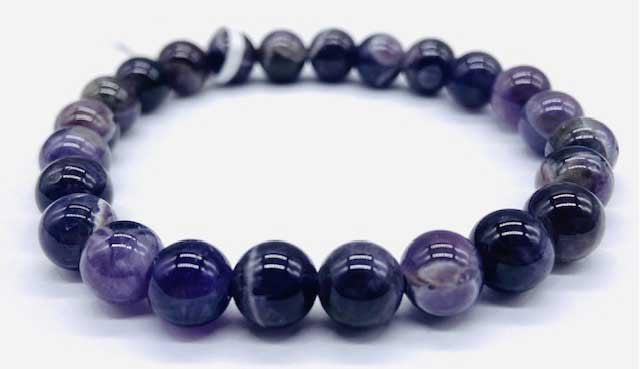 8mm Amethyst, Chevron bracelet