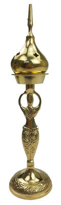 9" Goddess brass incense burner