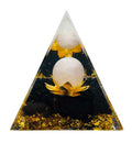 2 1/2" White Moon with Lotus orgonite pyramid