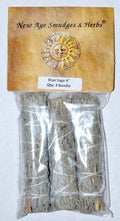 Blue Sage smudge stick 3pk 4"