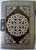 black/ silver Pentagram leather blank book w/ latch