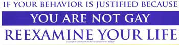 If your Behavior is Justified because You Are Not Gay Reexamine Your Life