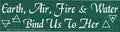 Earth, Air, Fire & Water Bind Us To Her bumper sticker