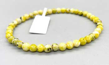 4mm Turquoise, Yellow bracelet