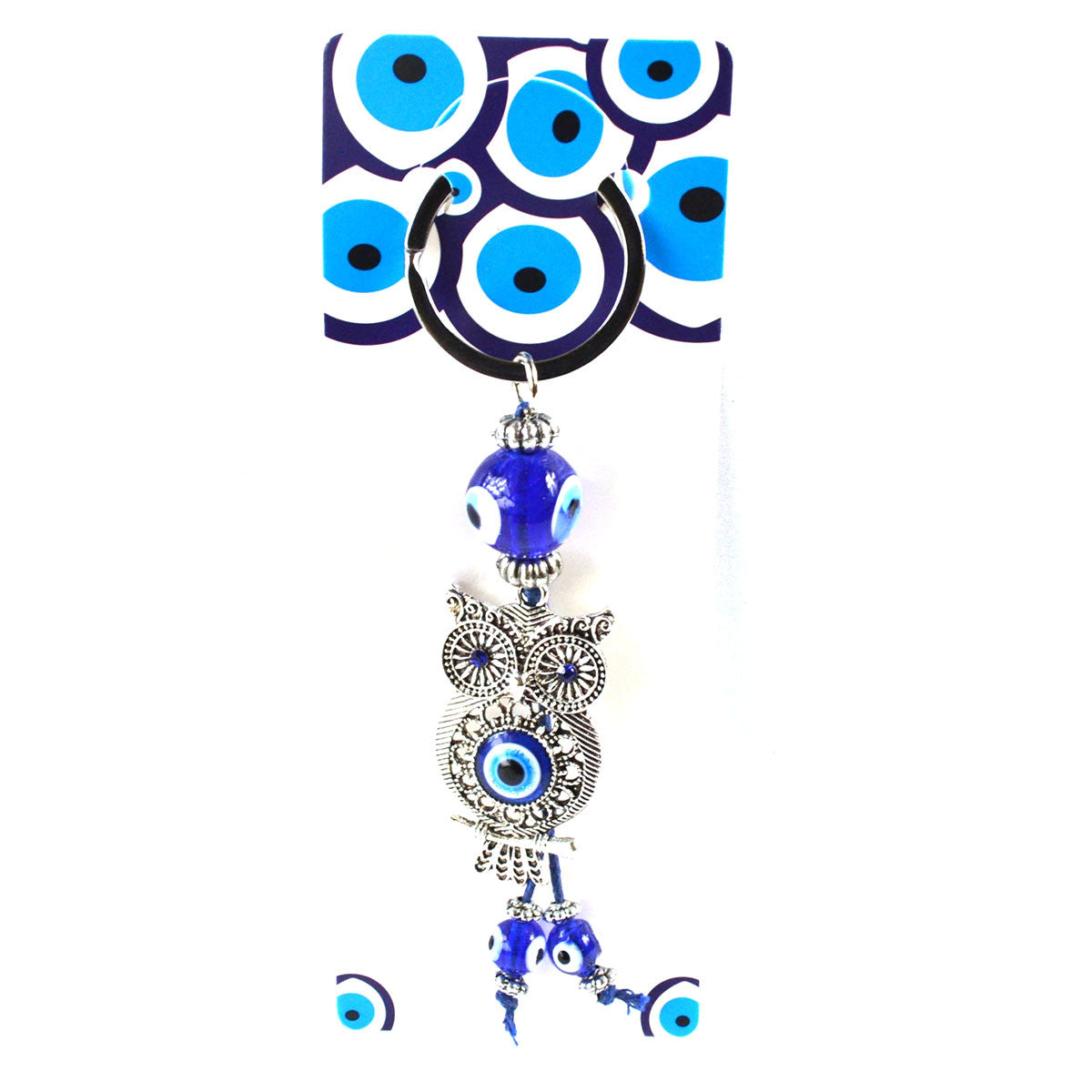 Owl evil eye keychain