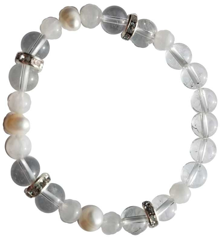 8mm Quartz/ Rainbow Moonstone Pearl