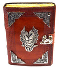Double Dragon aged looking paper leather w/ latch 4 1/2" x 6 1/2" - Unlined