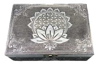 5"x7" Metal Flower of Life with Lotus Box